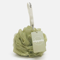 Nippon Premium Bath Lily Loofah Sponge Matcha - Skin-Friendly Body Scrubber Ultra-Fine Mesh Single Pack