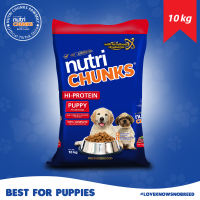 Nutri Chunks Premium Dog Food - Hi Protein Puppy All Breeds -  Lamb Chicken Liver and Milk Flavor with Real Meat (10kg5kg1.3kg)  [Note: Maximum order quantity/weight of (2) 10kg sacks or 20kg per single transaction for proper packaging]