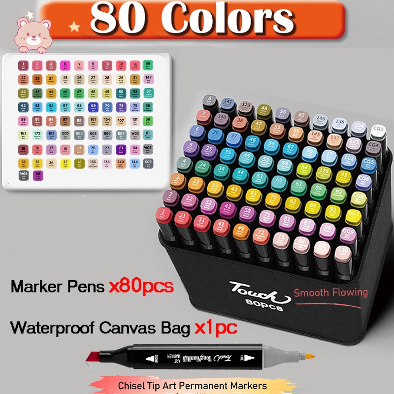 168 Colors Marker Alcohol Marker Pen Coloring Set Highlighter Pen Color Marker Set Art Supplies