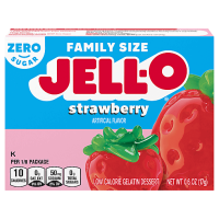 Jell-O Family Size Strawberry Sugar Free Gelatin Dessert Mix 0.6oz 17g {USA}