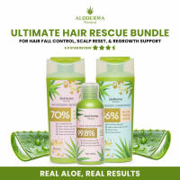 ALODERMA Ultimate Hair Rescue  (Shampoo 70% Pure Aloe Vera Conditioner 86% Pure Aloe Vera  Hair Tonic 99.8% Pure Aloe Vera)for Falling Hair and Dry Damaged Hair