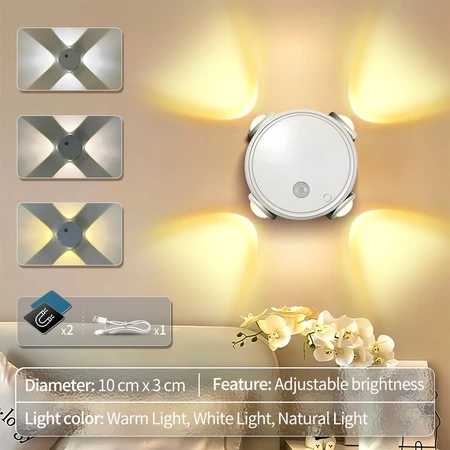 18-in-1 RGB LED Night Light Motion Sensor Magnetic Wall Lamp Rechargeable Ambient Room Decor Light