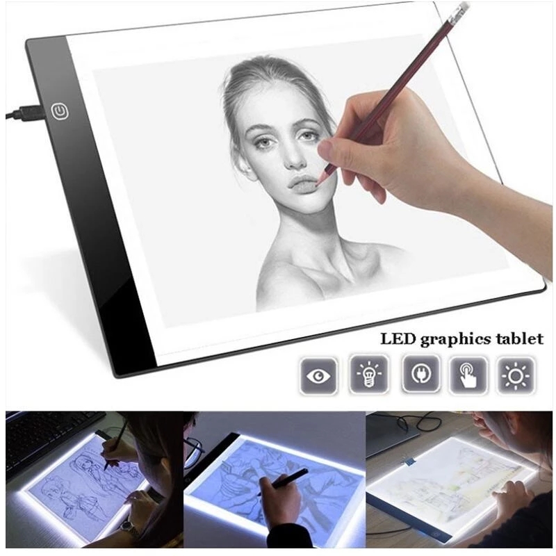 A4 LED Artist Thin Art Stencil Drawing Board Light Box Tracing Table Pad Board