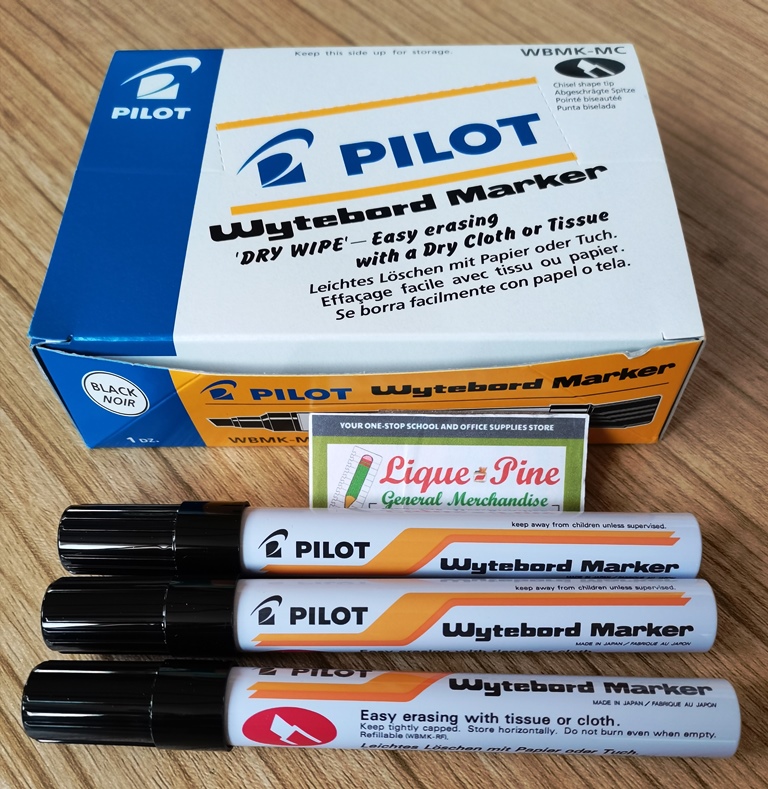 (LIQUE-PINE) PILOT WHYTEBOARD MARKER - BLACK (3 PIECES)
