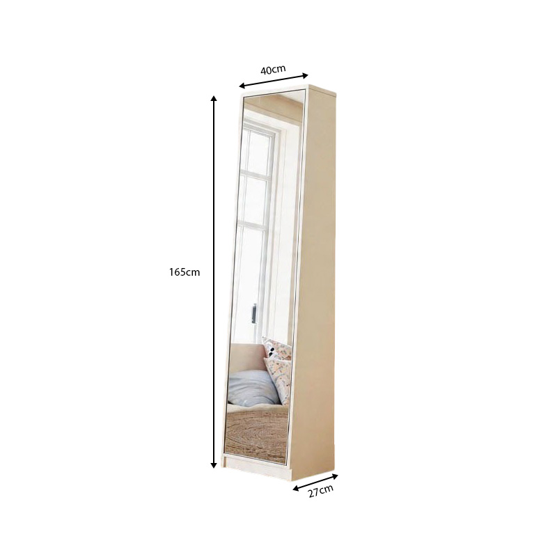 Modern Floor-Standing Full-Length Dressing Mirror Hidden Multi-Layer Storage Cabinet Household Organizer For Bedroom