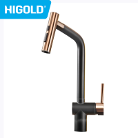 HIGOLD Kitchen Faucet Cold Water Hot Water Faucet Gold Tap Pull Down Faucet Spray Rose Gold Stainless Steel Faucet