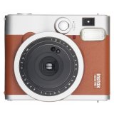 Fujifilm Instax Mini 90 Instant Camera (Brown) with FREE Instax Film Twin Pack