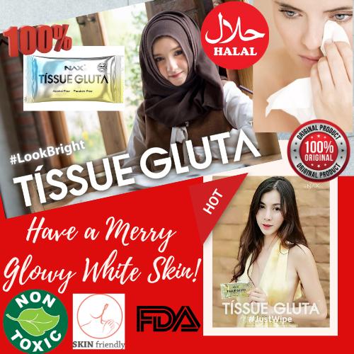 [ Buy 1 take 1 ] #1 in THAILAND Nax Tissue Gluta Beauty Wipes with Whitening Gluta Effect Moisturizing Skin Revitalizing and Hydrating Skin Reducing Dark Spots Anti-aging with Sunblock #1 in THAILAND