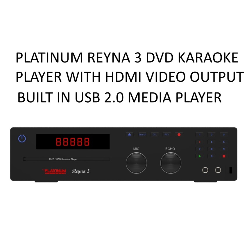 Platinum Reyna 3 DVD Karaoke Player with 18000 Songs, Free Mic, Free
