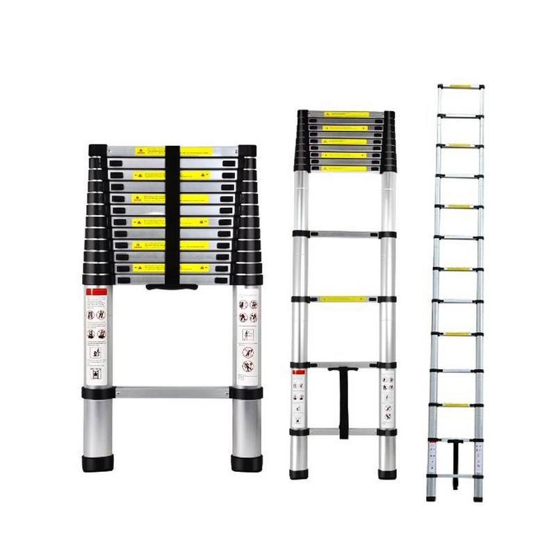 B.I.T. 2.6m Multipurpose Telescopic Extending Aluminum Ladder (Silver