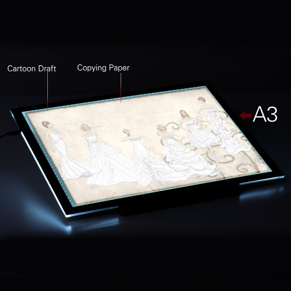 Product details of A3 47 * 37cm 21.4 inch LED Artist Stencil Board Tattoo Drawing Tracing Table Display Light Box Pad LED Copy Board Intelligent Touch ...
