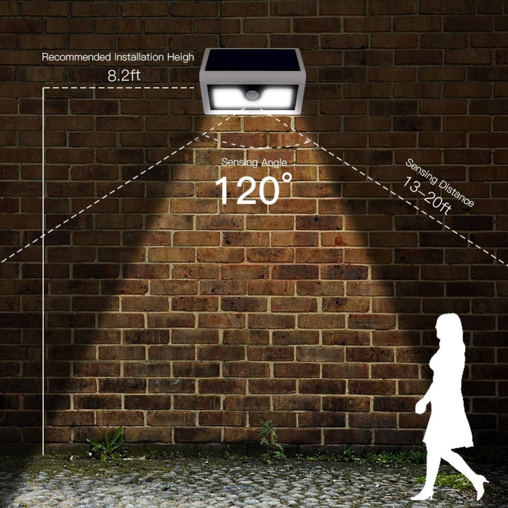 50 Led Motion Sensor Solar Lights Wireless Outdoor Garden Solar Charging Time 8 12h Discharging Mode 1 10h 2 6 8h 3 Induction Frequently 300 Times And 30 Second