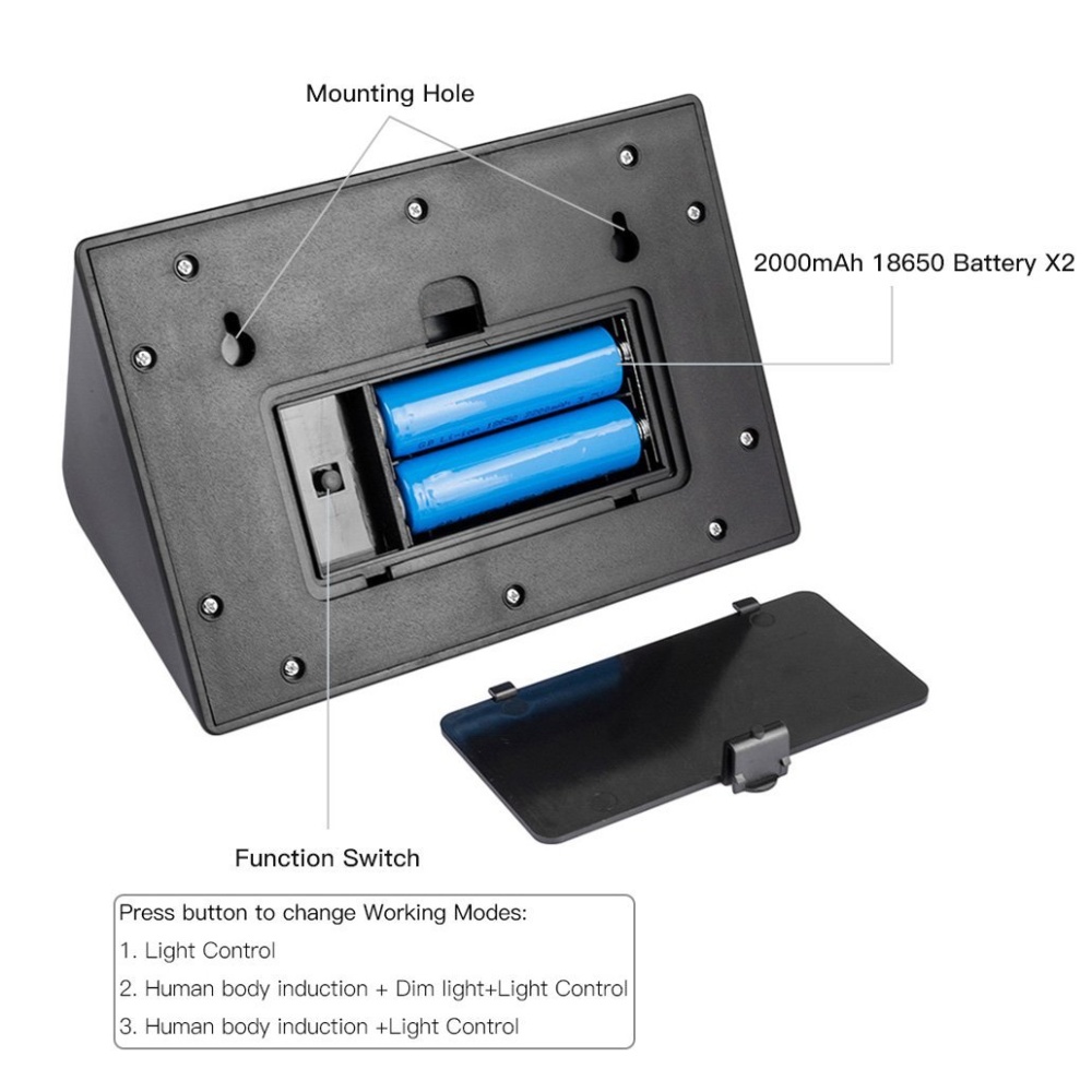 50 Led Motion Sensor Solar Lights Wireless Outdoor Garden Solar Charging Time 8 12h Discharging Mode 1 10h 2 6 8h 3 Induction Frequently 300 Times And 30 Second