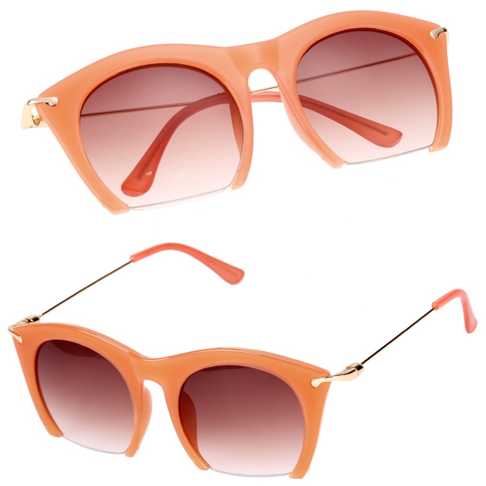 Cyber Korean Women Retro Sunglasses Large Half-frame Sun ...