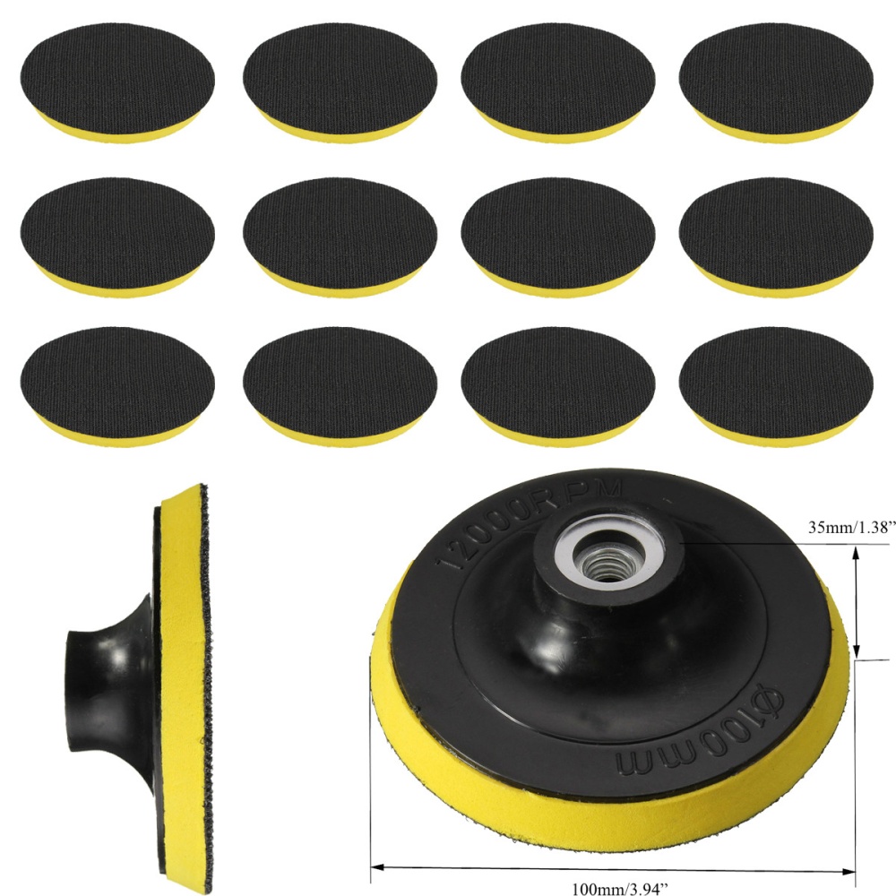 polishing pad 7 velcro Grinder 4 Backing Polisher Bonnet Pad 100mm Inches Angle