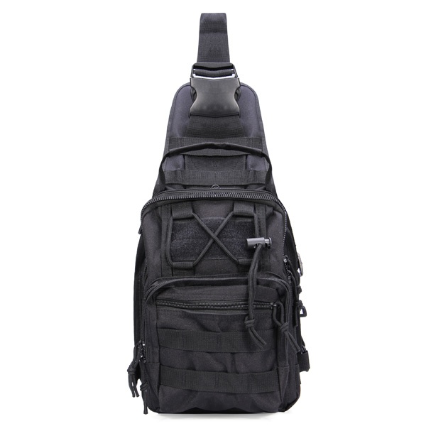 Travel Military Tactical Army Camo Sling Backpack Chest Bag Black ...