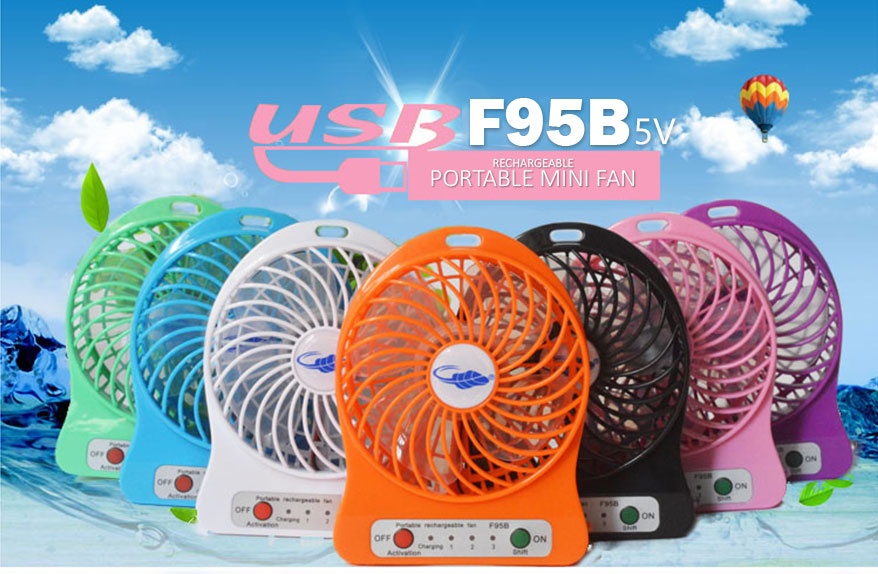 LHR F95B 5V Portable Rechargeable Mini Fan (Black) Lazada PH