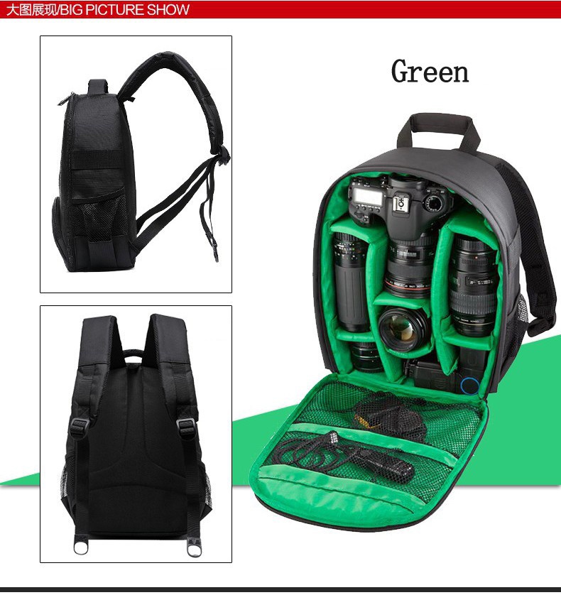 Tigernu Waterproof Camera Backpack DSLR Camera Bag(black/green) Lazada PH