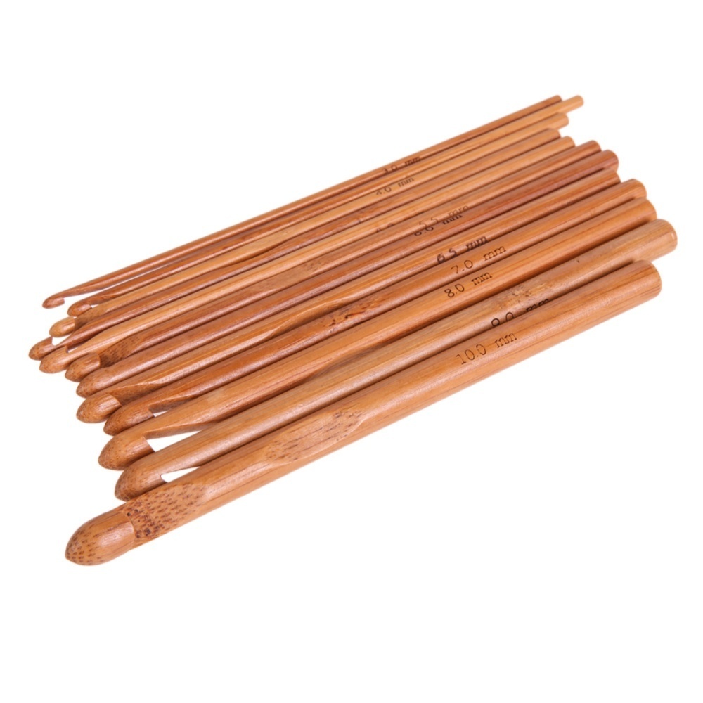 12 size bamboo handle crochet hook knit weave yarn craft 12 size bamboo handle crochet hook knit weave yarn craft