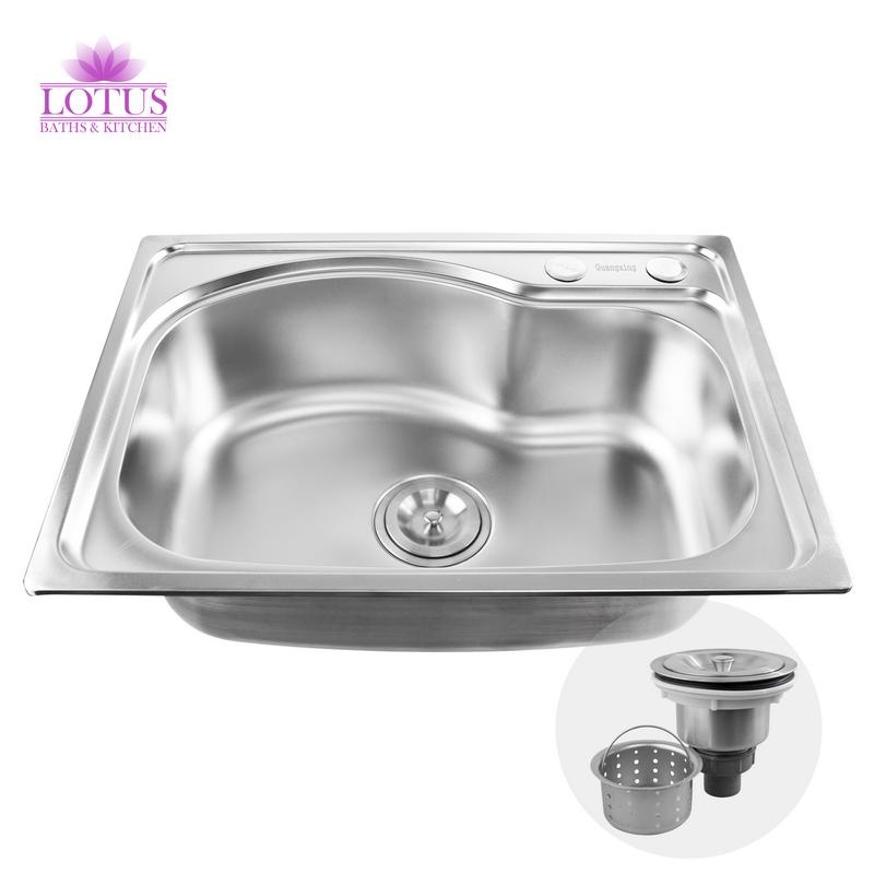 Lotus High Quality Durable Stainless Steel Single Tub Kitchen Sink 58x42x19