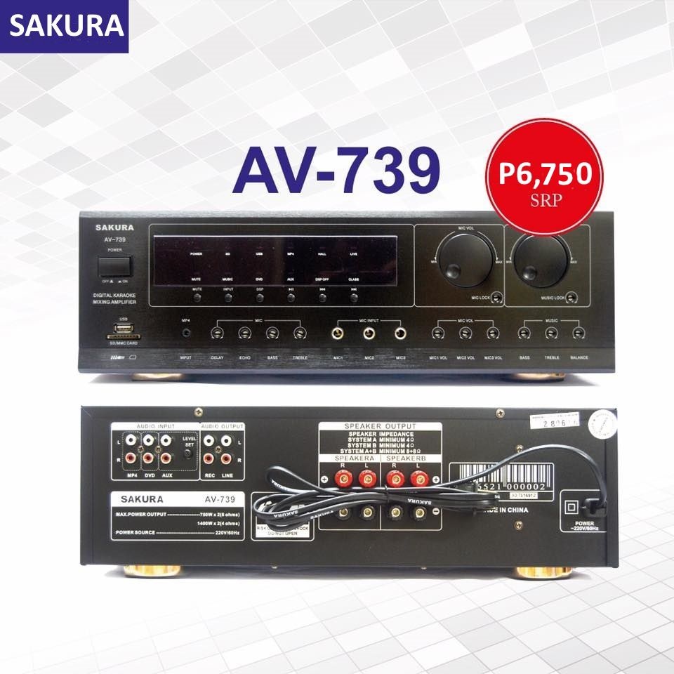 Product details of Sakura AV-739 750W X 2 Karaoke Mixing Amplifier
