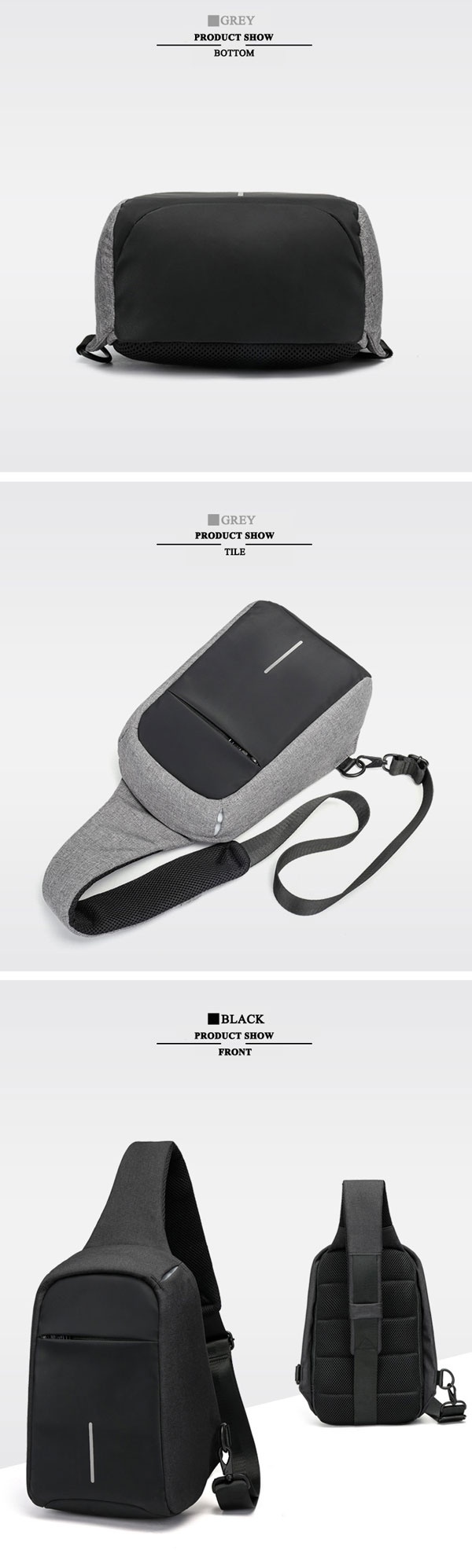 Men Anti-theft Chest Bag Waterproof Travel Bag Multi-pocket Sling Bag