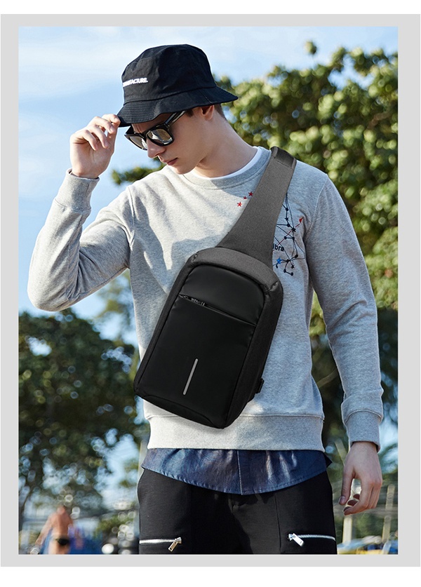Men Anti-theft Chest Bag Waterproof Travel Bag Multi-pocket Sling Bag