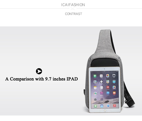 Men Anti-theft Chest Bag Waterproof Travel Bag Multi-pocket Sling Bag