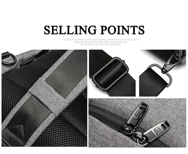 Men Anti-theft Chest Bag Waterproof Travel Bag Multi-pocket Sling Bag