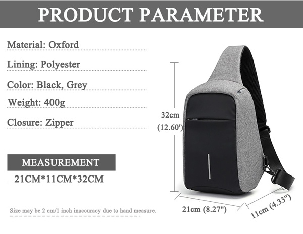 Men Anti-theft Chest Bag Waterproof Travel Bag Multi-pocket Sling Bag