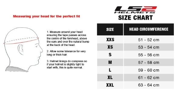 Ls2 Helmet Size Chart India